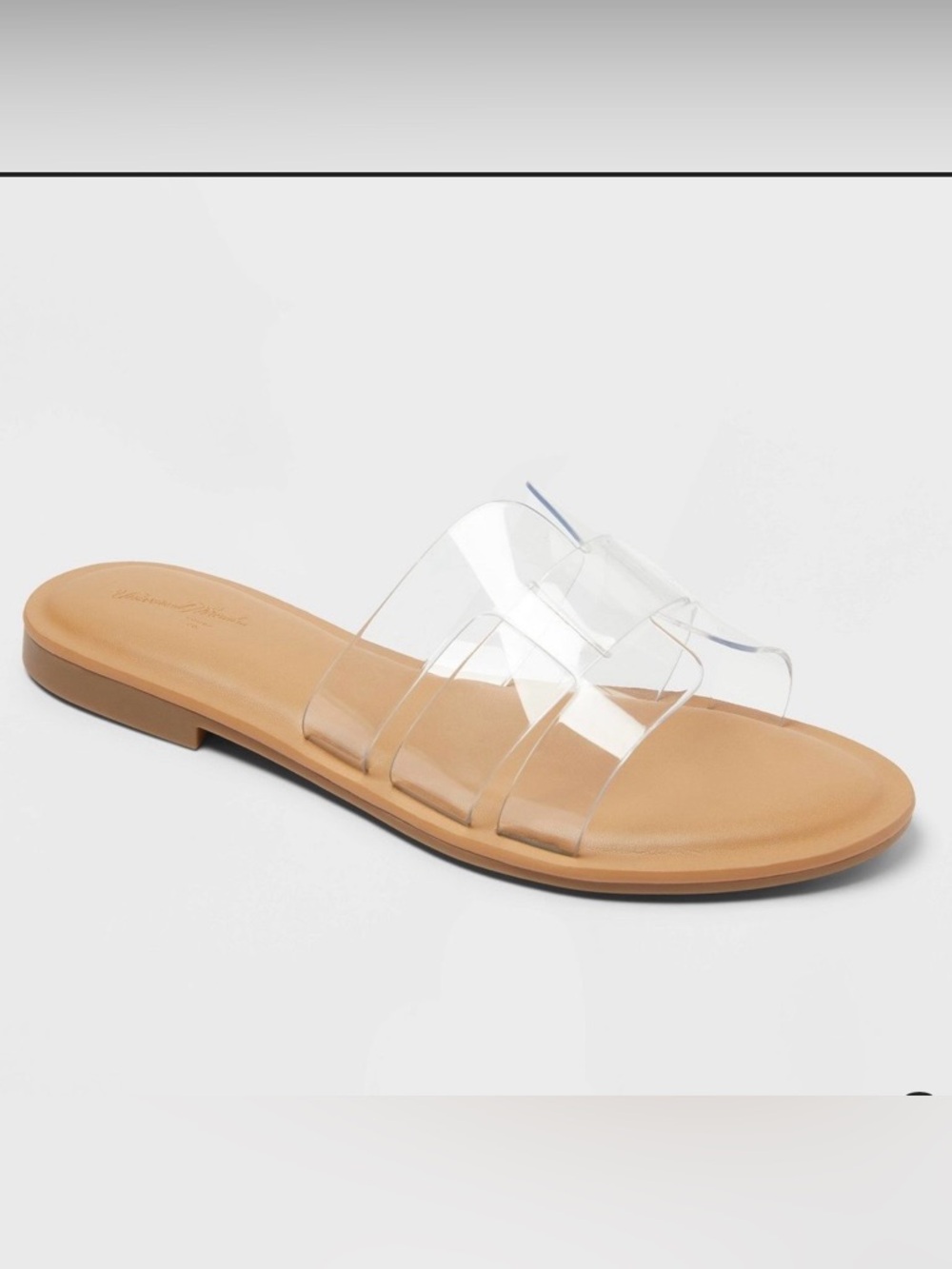 Clear Strap Tan Footbed Slide Sandal - Women